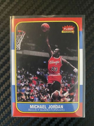 Michael Jordan 1986 - 87 Fleer 57 Rookie Rc Print Error Card -