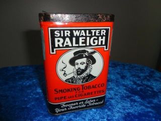 Rare Vintage Sir Walter Raleigh Smoking Tobacco For Pipes And Cigarettes Tin