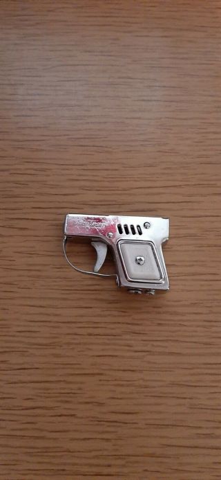 Vintage Mini Gun /pistol Lighter White Handles Not
