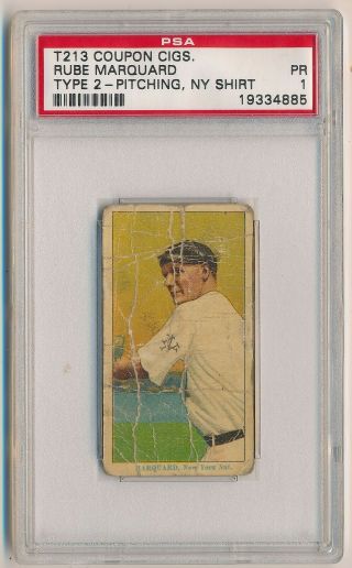 Rube Marquard 1913 T213 Coupon Cigarettes Type 2 Pitching Ny Psa 1 Giants Hof