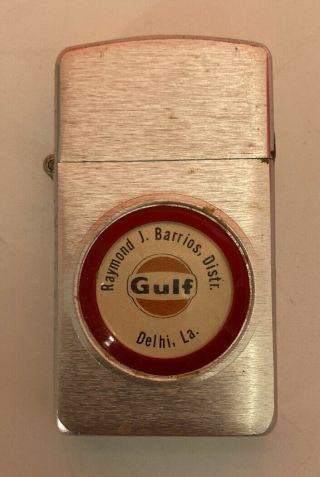 Vintage Gulf Oil Co.  Cigarette Lighter - Raymond J.  Barrios District - Delhi,  La.