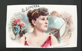 1800s Cigar Label - El Superba - Schmidt & Co Litho