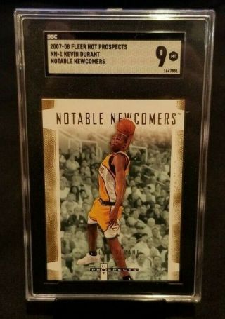 Kevin Durant 2007 - 08 Fleer Hot Prospects Notable Newcomers Rookie Rc Sgc 9 Pop 7