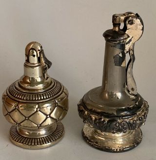 Two Vintage Ronson Silver Plate Table Lighters Decanter & Gloria