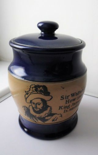 Antique Royal Doulton Sir Walter Raleigh & King James Design Tobacco Jar