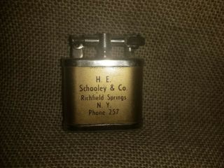 Richfield Springs Ny - Vintage H E Schooley & Co Lighter