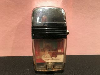 Vintage Lighter.  Chrome Top/clear Bottom.  