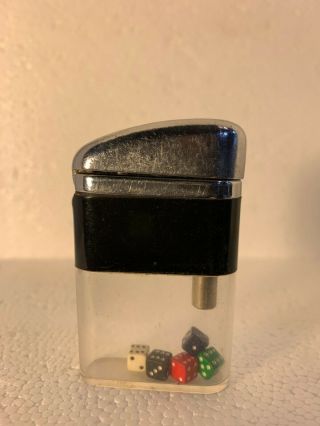 Vintage German Ritepoint Cigarette Lighter Miniature Colored Gambling Dice