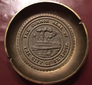 The Common Seal Of The City Of Saint Louis Solid Brass Ashtray Decor