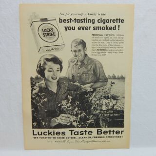 1953 Lucky Strike Cigarette The American Tobacco Company Advertisement
