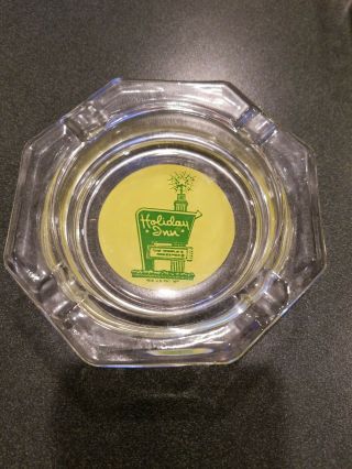 Vintage 1970’s Holiday Inn Ash Tray With Green & Yellow Logo 4 1/2”