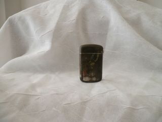 Antique Unmarked Match Holder With Striker On The Bottom