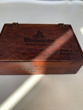 Westminister Wood Metal Hinged Cigar Box From Jack Swartz Humidor Bin 1