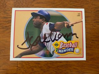 Hank Aaron Hand Signed Autographed Atlanta Braves Baseball Card W/coa Hof