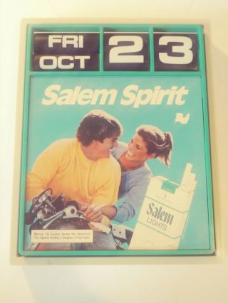 Vintage 1983 Salem Spirit Cigarette Born By Calendar Sign R.  J.  Reynolds Tobacco