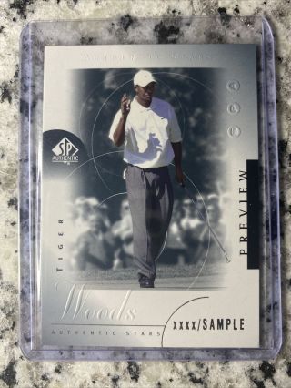 2001 Sp Authentic Preview 21 Tiger Woods Rookie Rc (ready To Grade)