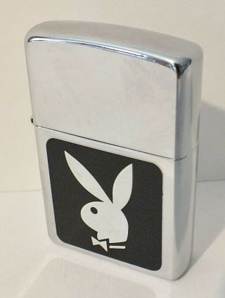2005 Zippo Lighter Chrome Black White Playboy Bunny Rabbit Head A 05 Heffner