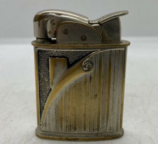 Antique Vintage Rare 1930’s Art Deco Evans Brass Pocket Cigarette Lighter