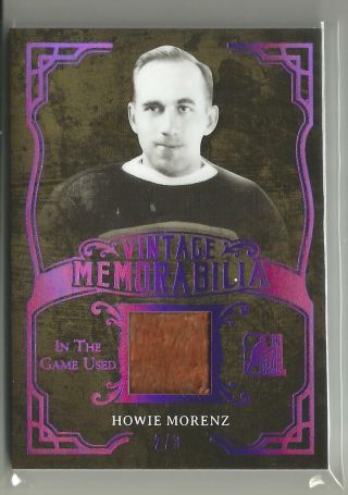 2017 - 18 In The Game Vintage Memorabilia Howie Morenz Glove Card Ed 2 / 3