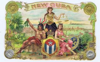 Cuba O.  L.  Schwencke Inner Cigar Box Label 1890 