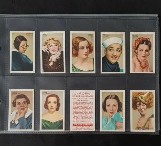 Cigarette Cards - Gallaher - Champions Of Stage & Screen - Full Set - Vg