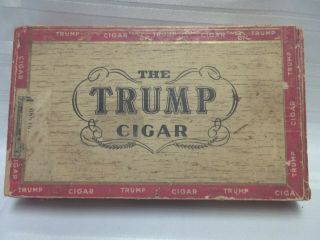 Vintage Trump Cigar Box Size For 50 Cigars From Factory 34 Marked 2/5 Cents