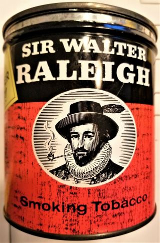 Vintage 7oz Antique Sir Walter Raleigh Tobacco Tin