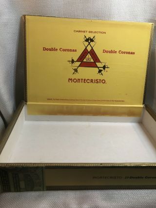 Monte Cristo Cigar Box Empty Made In Dominican Republic 25 Cigars