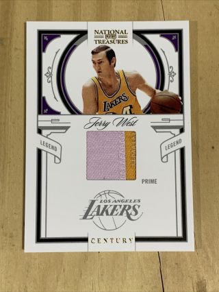 2009 - 10 Playoff National Treasures 111 Jerry West 3/10 2 Color Materials