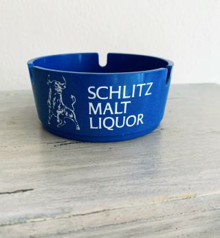 Vintage Schlitz Beer Melamine Blue Triple Holder Cigarette Ashtray Usa