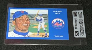 Tommie Agee Susan Rini 1969 Mets World Series Signed Autographed Postcard Cas