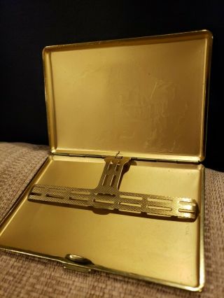SAVINELLI Vintage Italian Gold finish Cigarette Case 5”L x 3.  5”W from GENOVA 2