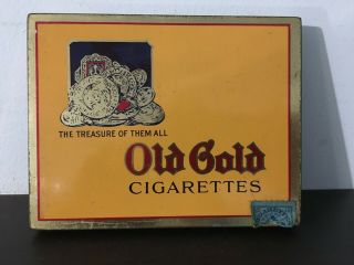 Vintage Empty Old Gold Cigarette Tin - Tobacco Tin - Antique - Advertising