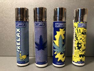 Rare Maria 5 Clipper Lighter Set - Set Of Four