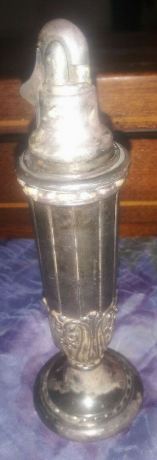 Vintage Silverplate Ronson " Juno " Tall Table Lighter 5