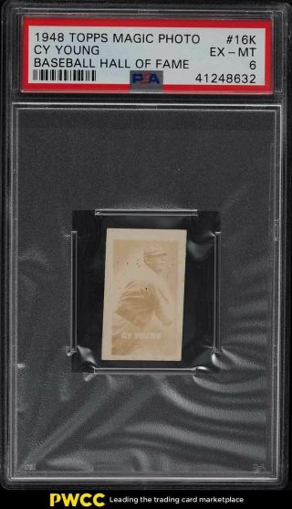 1948 Topps Magic Photo Hall Of Fame Cy Young 16k Psa 6 Exmt