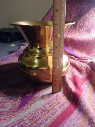 Vintage Brass Spittoon Made In England 7 Inches Tall