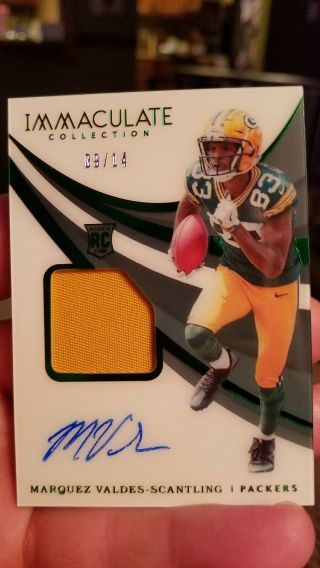 2018 Panini Immaculate Marquez Valdes - Scantling Rc Auto Rpa 9/14 - Fotl Packers
