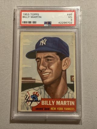1953 Topps Billy Martin 86 York Yankees Psa 3 Vg Hof Vintage Baseball Card