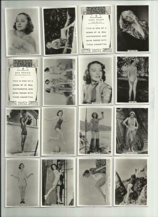 81 Yr Old Set Of 36 Glamour Beauties Real Photo Cards Risque Pin Up Glamour Girl