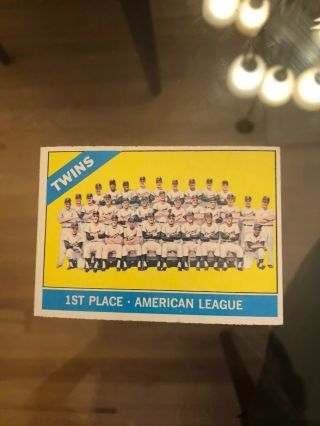 1966 Topps 526 Minnesota Twins Team Card - Vg