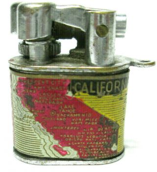 Vintage California State Map Japan Perky High Class Cigarette Miniature Lighter