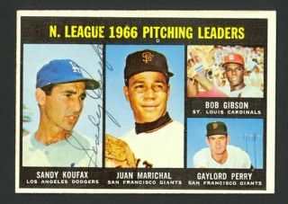 Nl Pitching Leaders 1967 Topps 236 - Signed Autograph Auto (sandy Koufax)