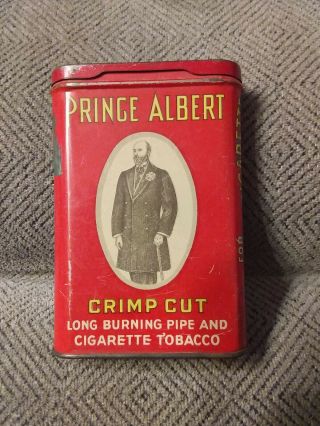 Antique Vintage Prince Albert Tobacco Crimp Cut For Pipe And Cigarette Tin