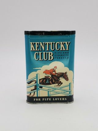 Vintage Pipe And Cigarette Tobacco Tin Kentucky Club