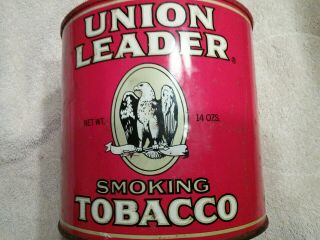 Vtg Pipe Union Leader Smoking Tobacco Tin/can - Louisville Kentucky U.  S.  A.
