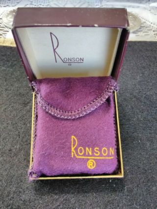 VINTAGE RONSON LIGHTER AND CLOTH SACK.  AWESOME. 3