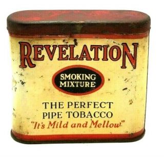 Revelation Advertising Pipe Cigarette Cigar Smoking Tobacco Pocket Tin Vtg (b65)