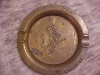 Vintage Copper Ashtray Staple Sam The Markwell Man 4 1/8 Inch