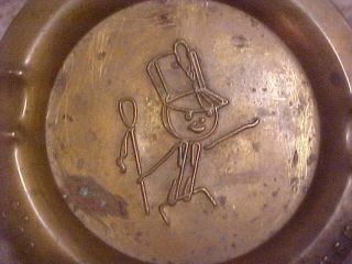 vintage copper ashtray staple sam the markwell man 4 1/8 inch 3